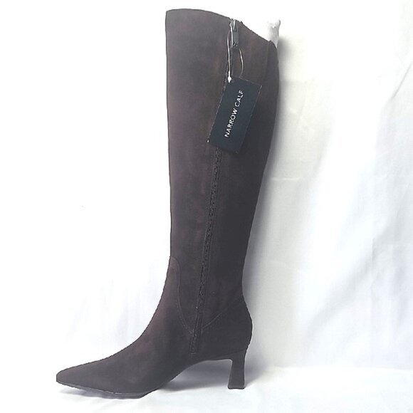 Naturalizer Women's Deesha 5M Mahogany Suede Knee High Boots with "Narrow Calf" - Picture 3 of 12